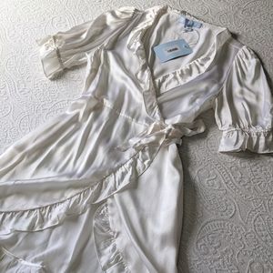 100% White Silk Dress